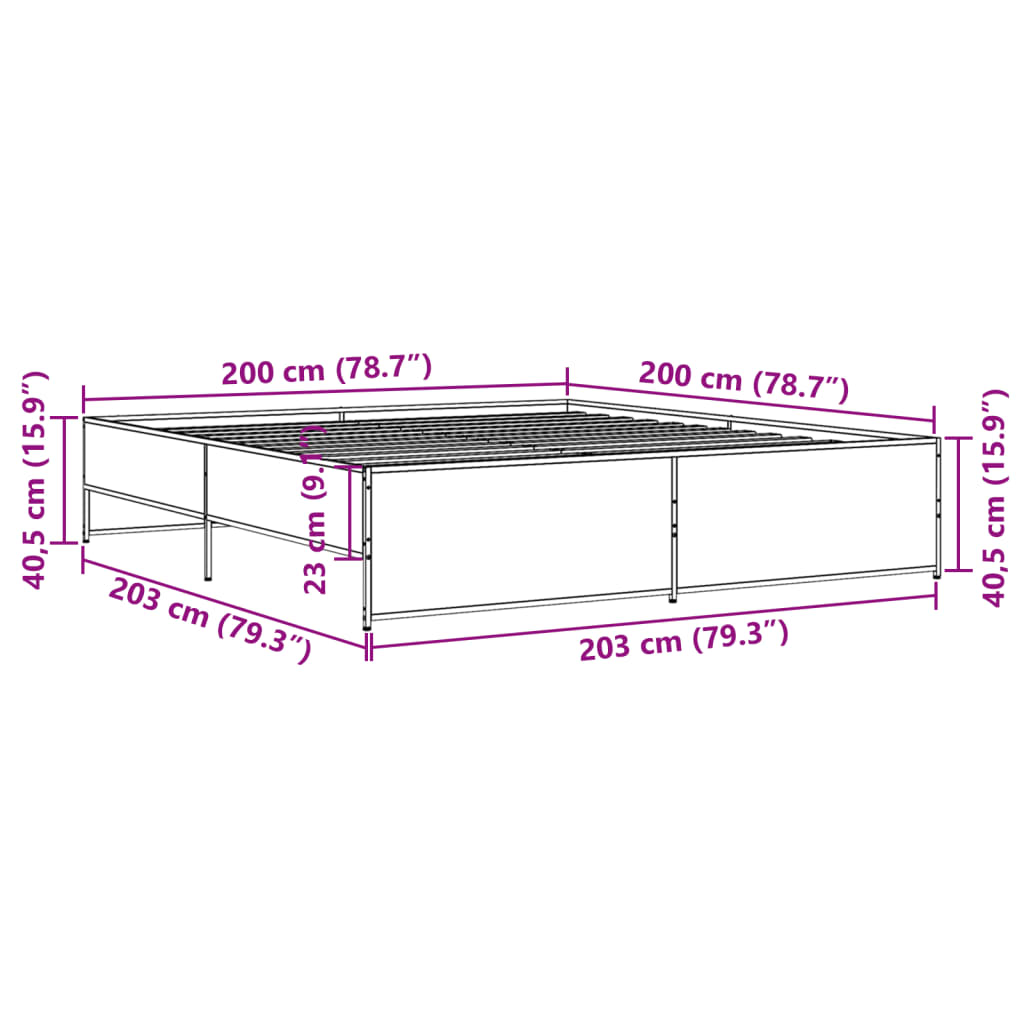 Cadre de lit sans matelas noir 200x200 cm - XIOS