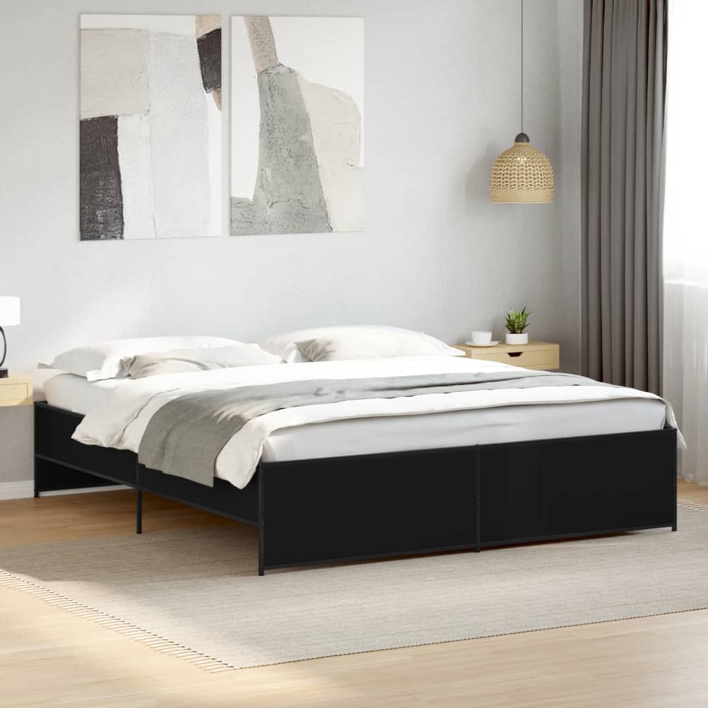 Cadre de lit sans matelas noir 200x200 cm - XIOS