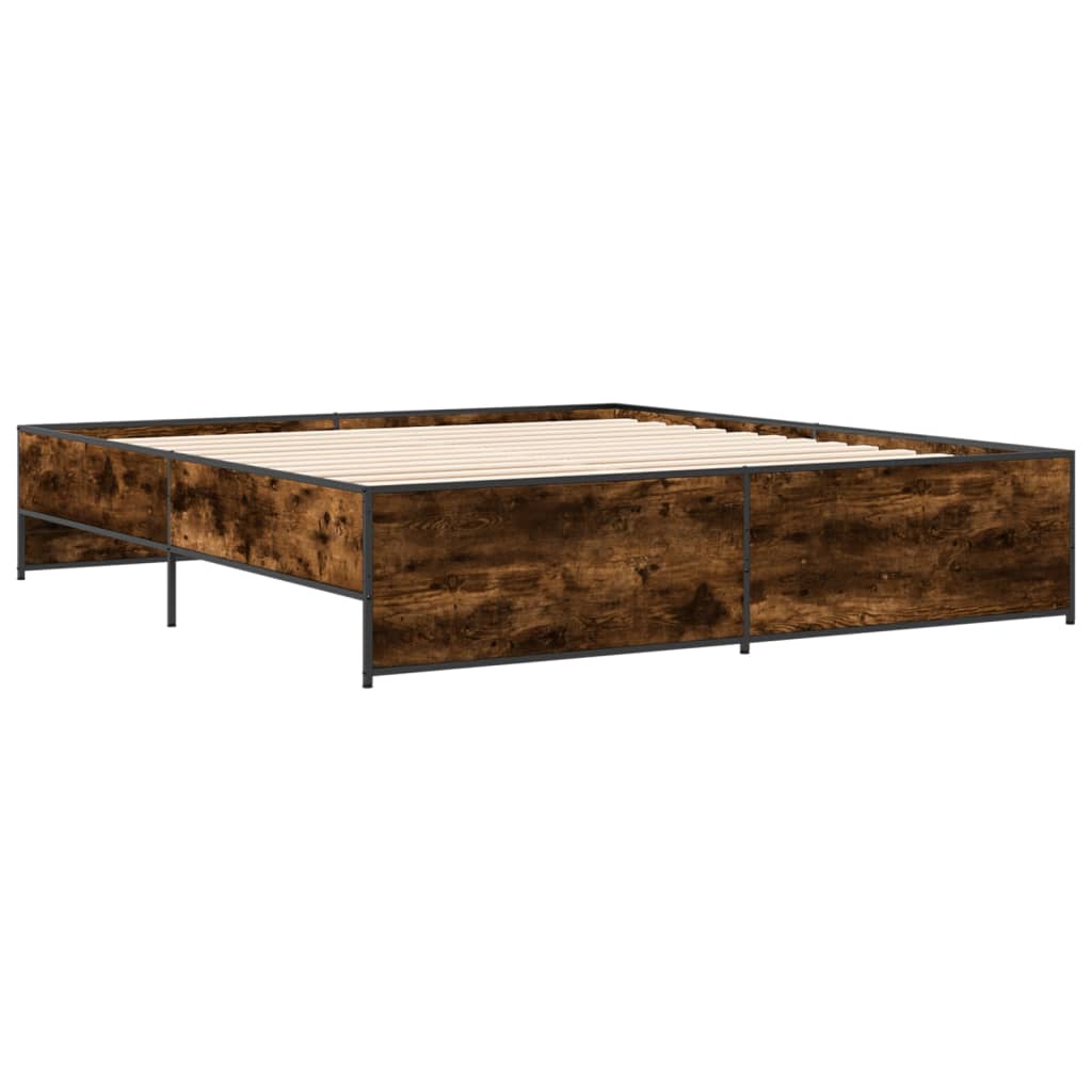 Cadre de lit sans matelas chêne fumé 200x200 cm - XIOS