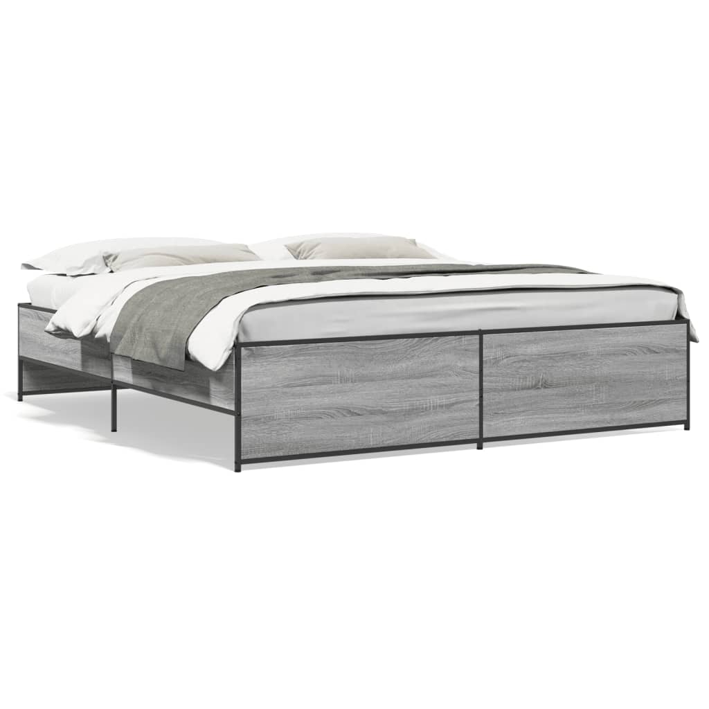 Cadre de lit sans matelas sonoma gris 200x200 cm - XIOS