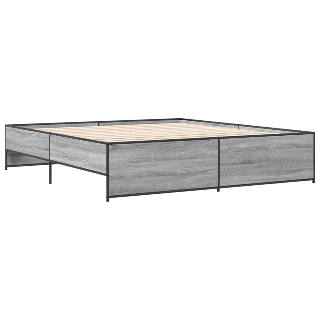 Cadre de lit sans matelas sonoma gris 200x200 cm - XIOS