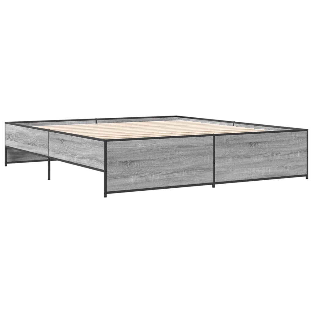 Cadre de lit sans matelas sonoma gris 200x200 cm - XIOS