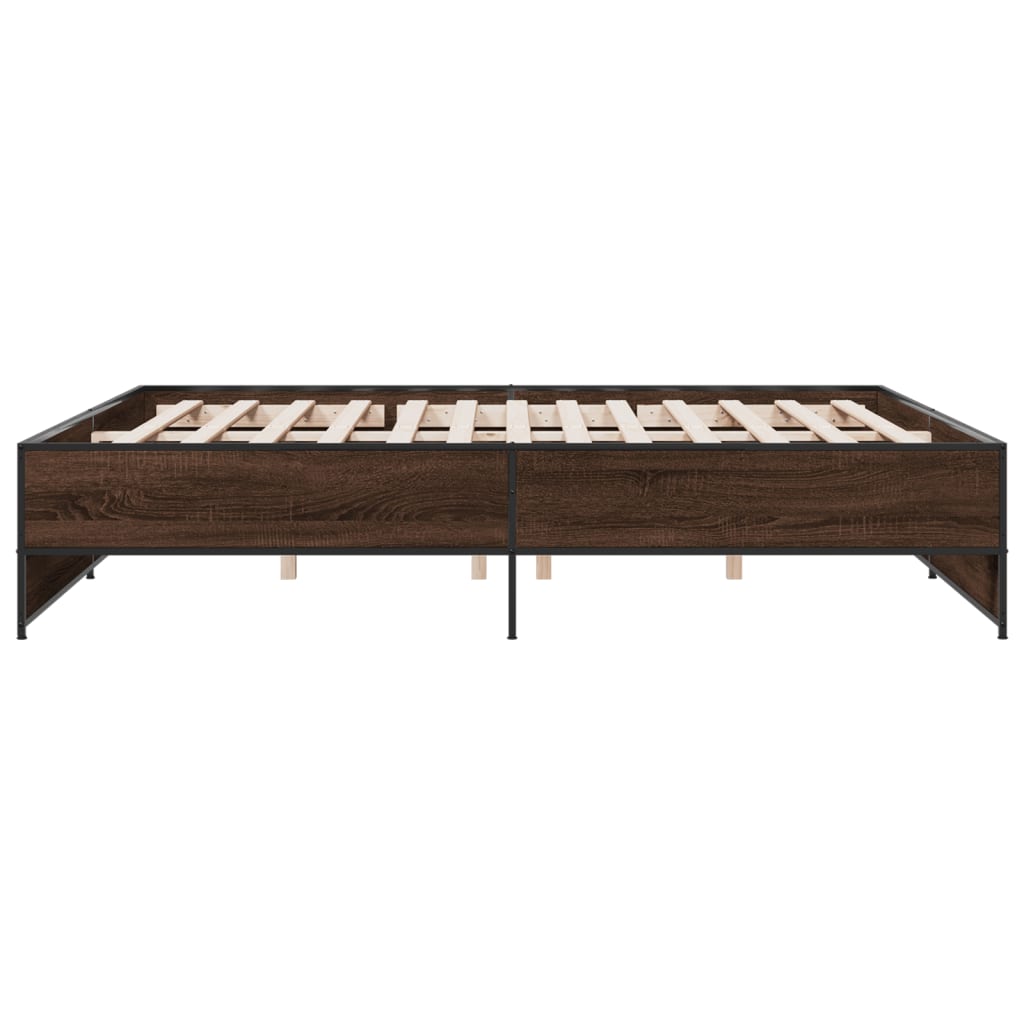 Cadre de lit sans matelas chêne marron 200x200 cm - XIOS