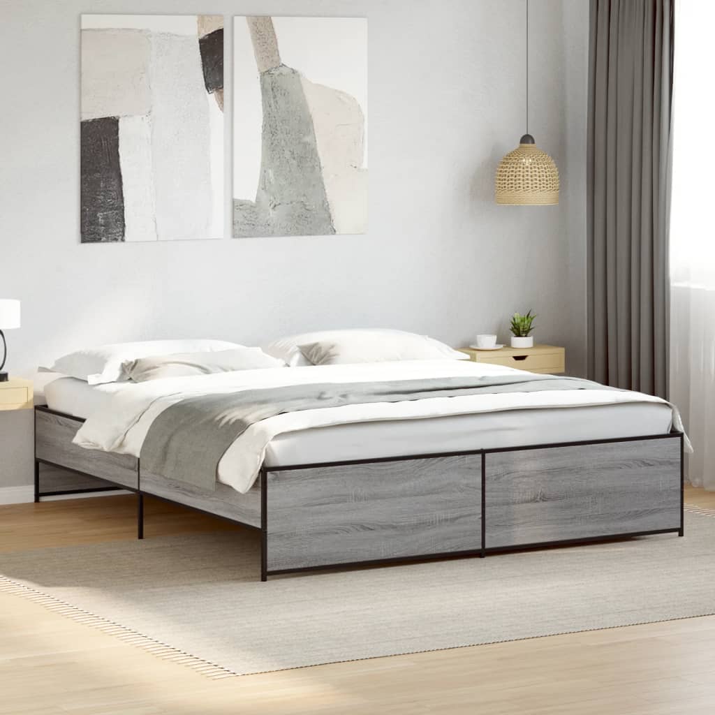 Cadre de lit sans matelas sonoma gris 180x200 cm - XIOS