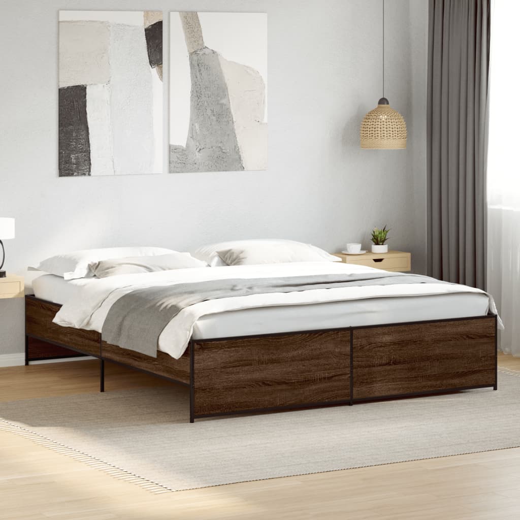 Cadre de lit sans matelas chêne marron 180x200 cm - XIOS