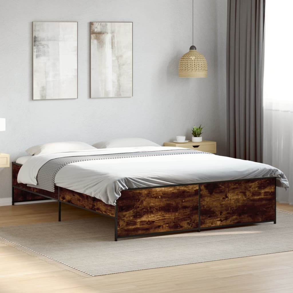 Cadre de lit sans matelas chêne fumé 160x200 cm - XIOS