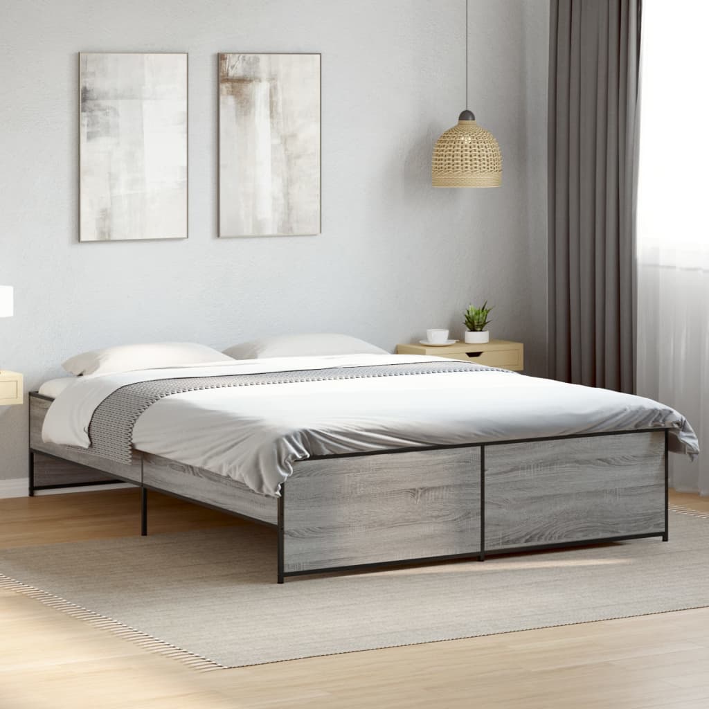 Cadre de lit sans matelas sonoma gris 160x200 cm - XIOS