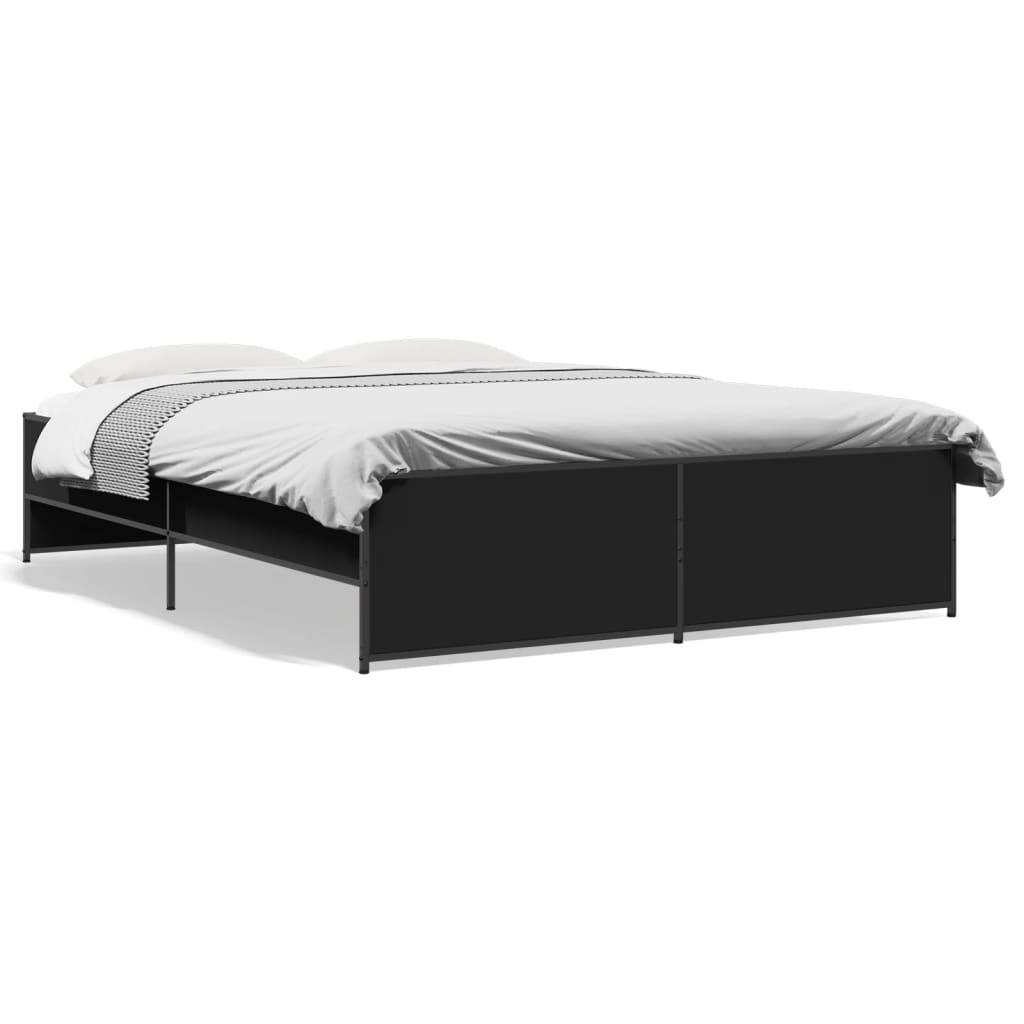 Cadre de lit sans matelas noir 150x200 cm - XIOS