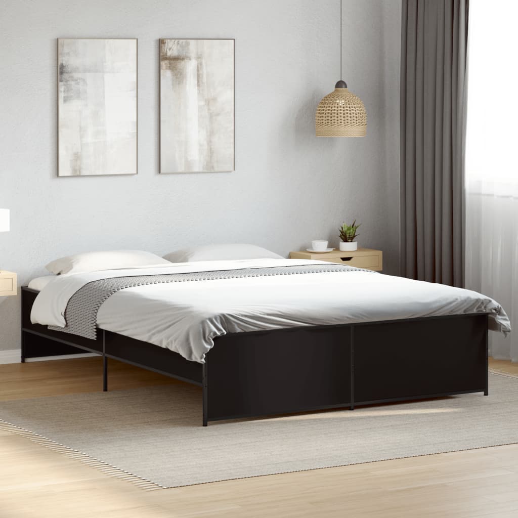 Cadre de lit sans matelas noir 150x200 cm - XIOS