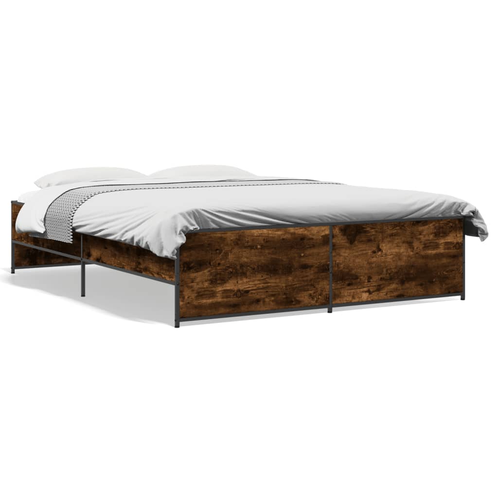 Cadre de lit sans matelas chêne fumé 150x200 cm - XIOS
