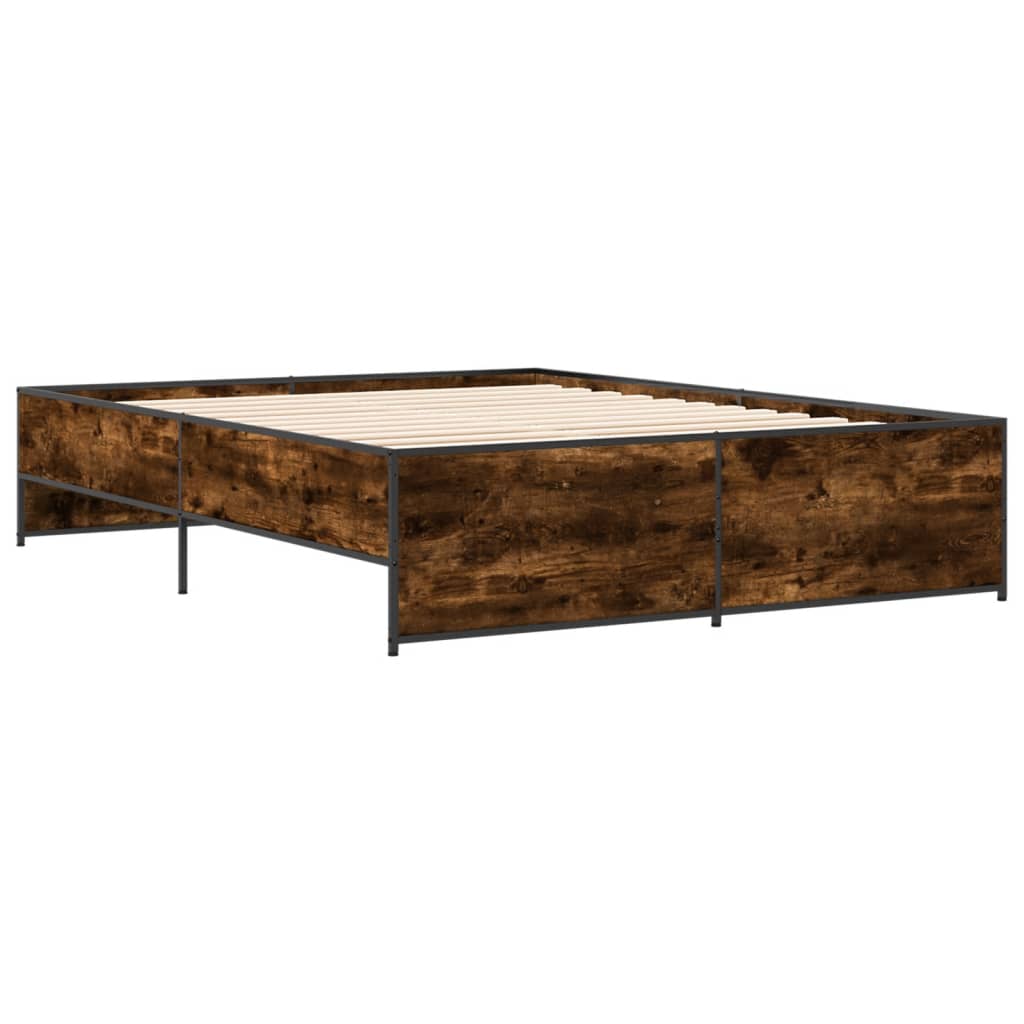 Cadre de lit sans matelas chêne fumé 150x200 cm - XIOS
