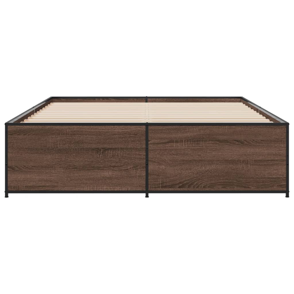 Cadre de lit sans matelas chêne marron 150x200 cm - XIOS