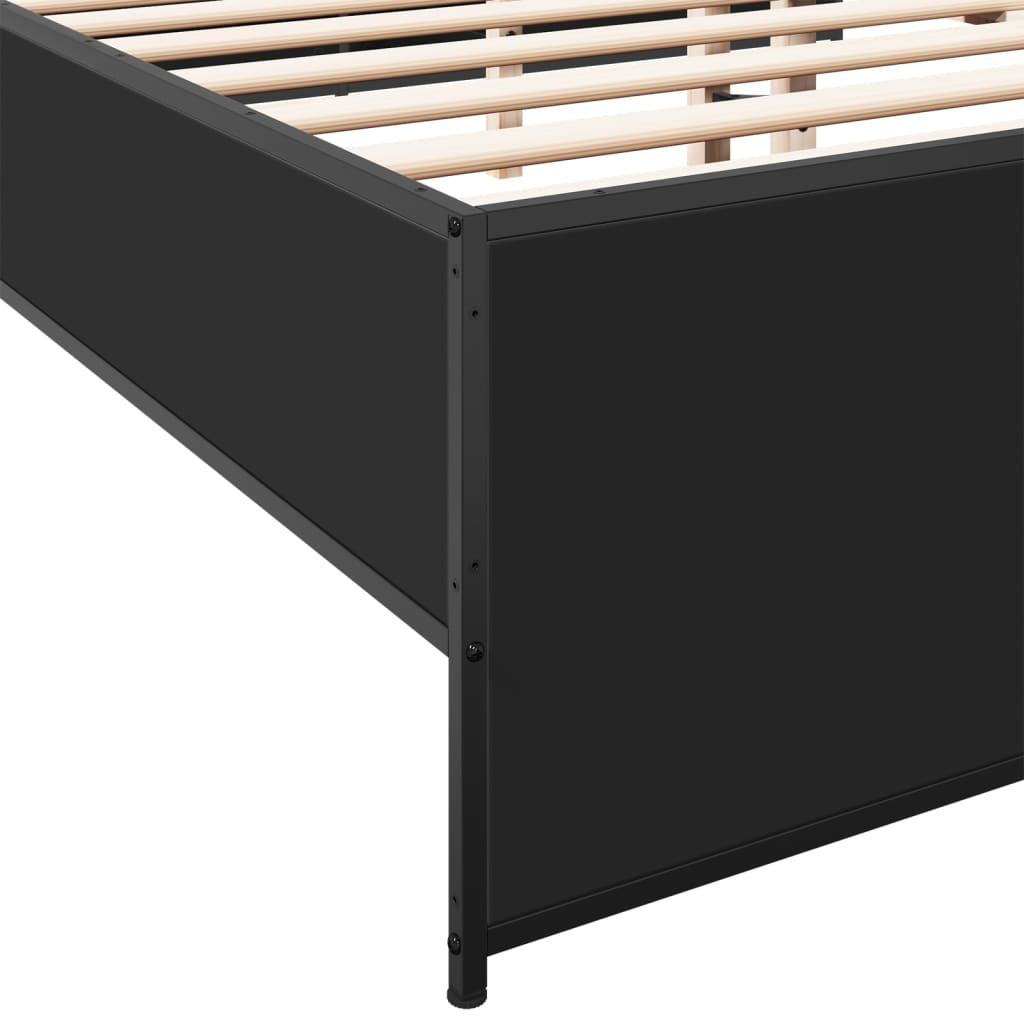 Cadre de lit sans matelas noir 140x200 cm - XIOS