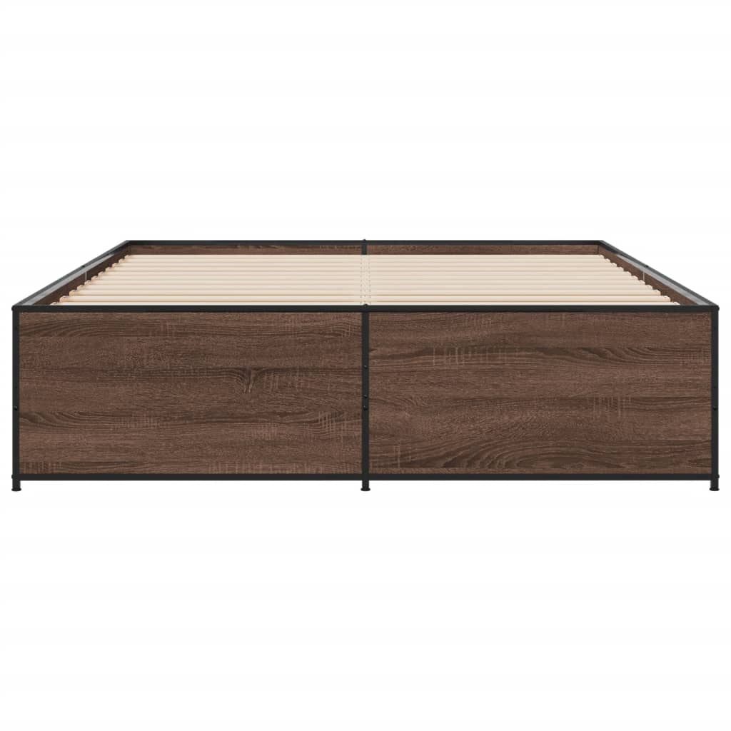 Cadre de lit sans matelas chêne marron 140x200 cm - XIOS