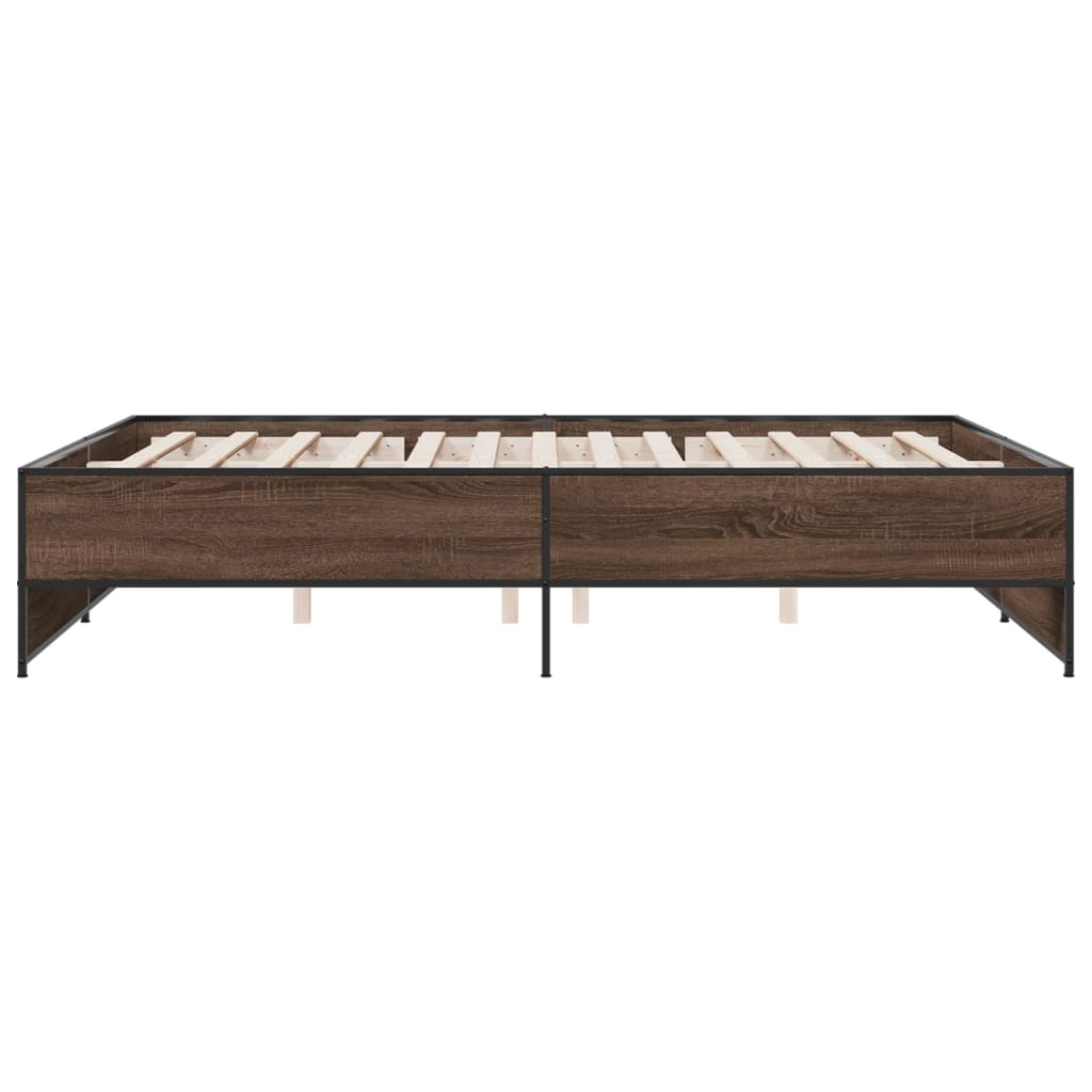 Cadre de lit sans matelas chêne marron 140x200 cm - XIOS