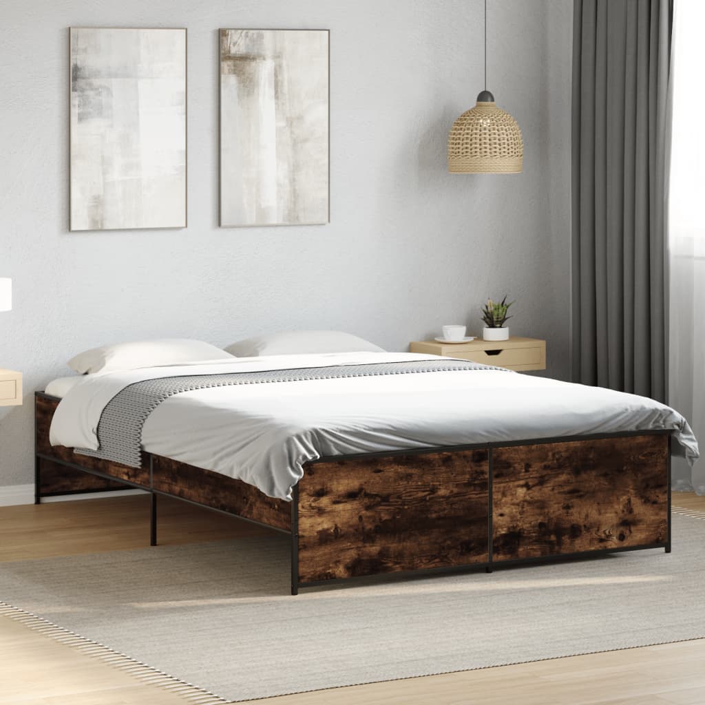 Cadre de lit sans matelas chêne fumé 140x190 cm - XIOS