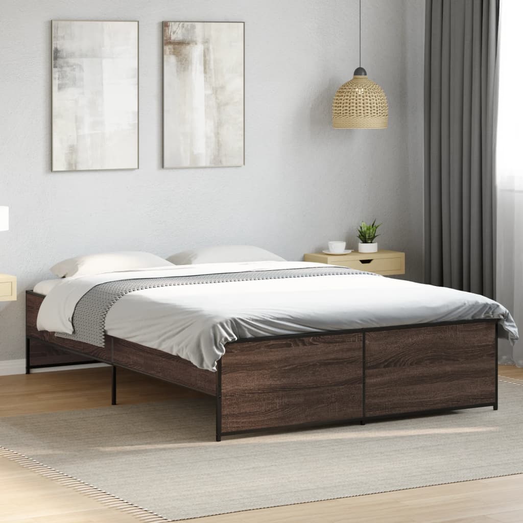 Cadre de lit sans matelas chêne marron 140x190 cm - XIOS