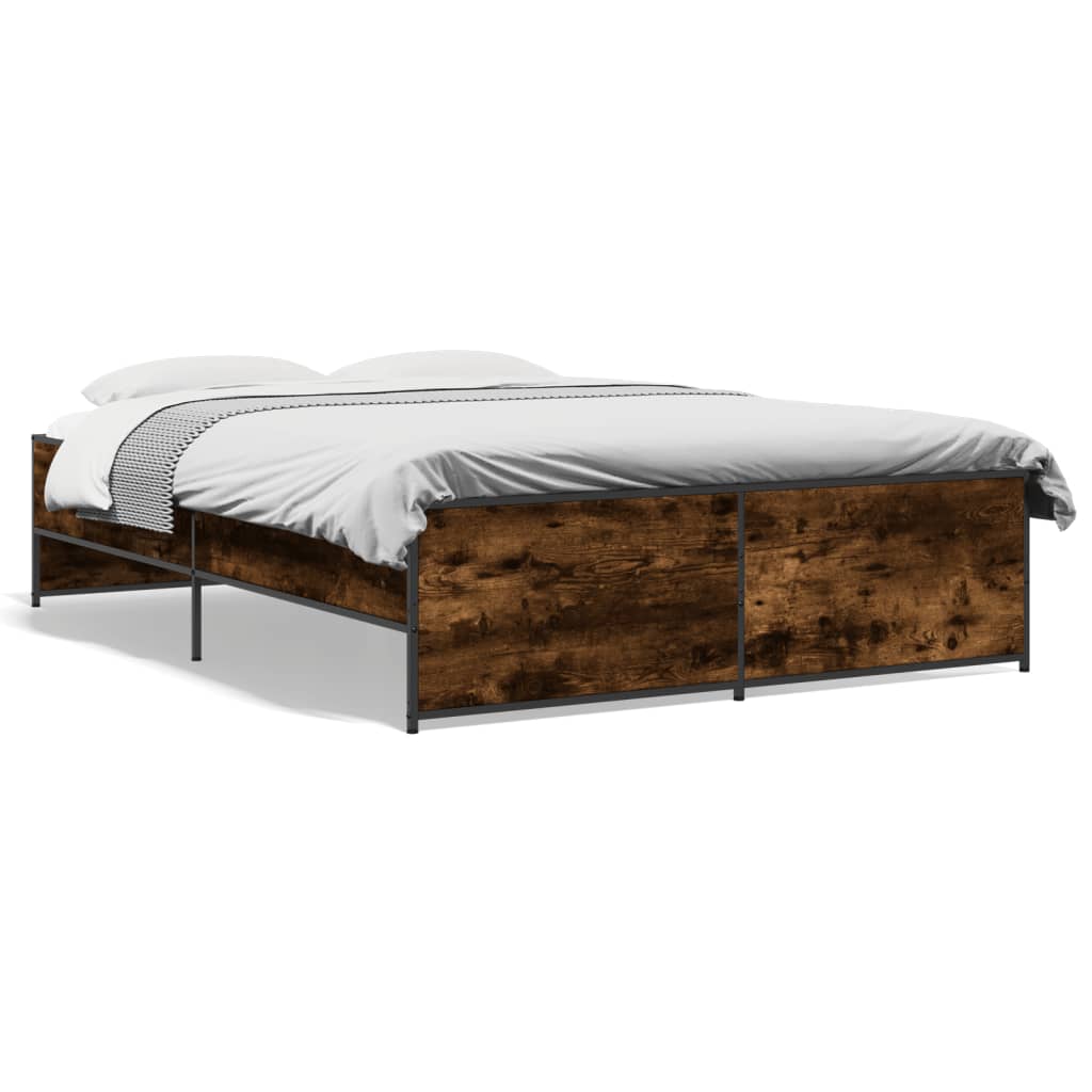 Cadre de lit sans matelas chêne fumé 135x190 cm - XIOS