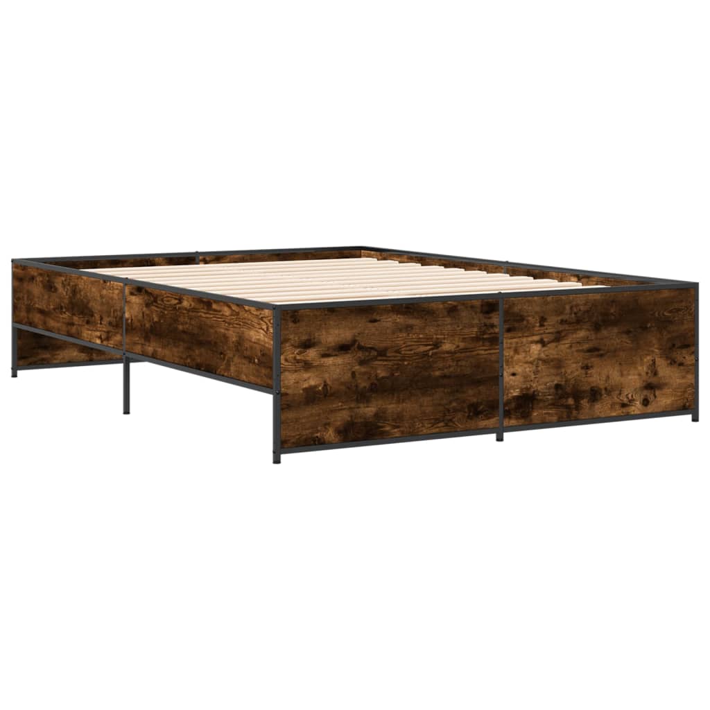 Cadre de lit sans matelas chêne fumé 135x190 cm - XIOS