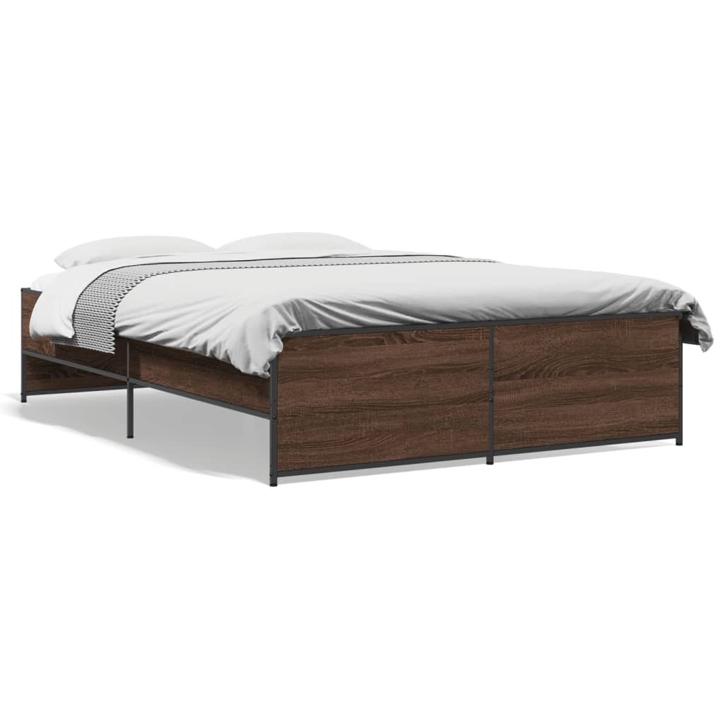 Cadre de lit sans matelas chêne marron 135x190 cm - XIOS