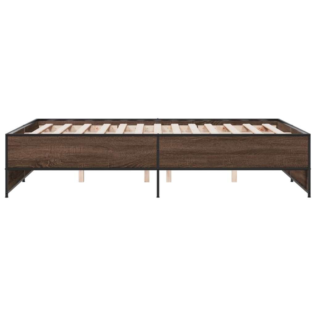 Cadre de lit sans matelas chêne marron 135x190 cm - XIOS