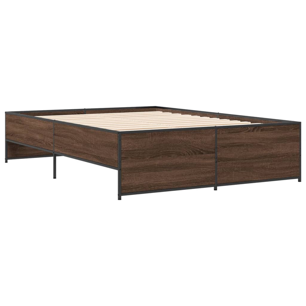 Cadre de lit sans matelas chêne marron 135x190 cm - XIOS