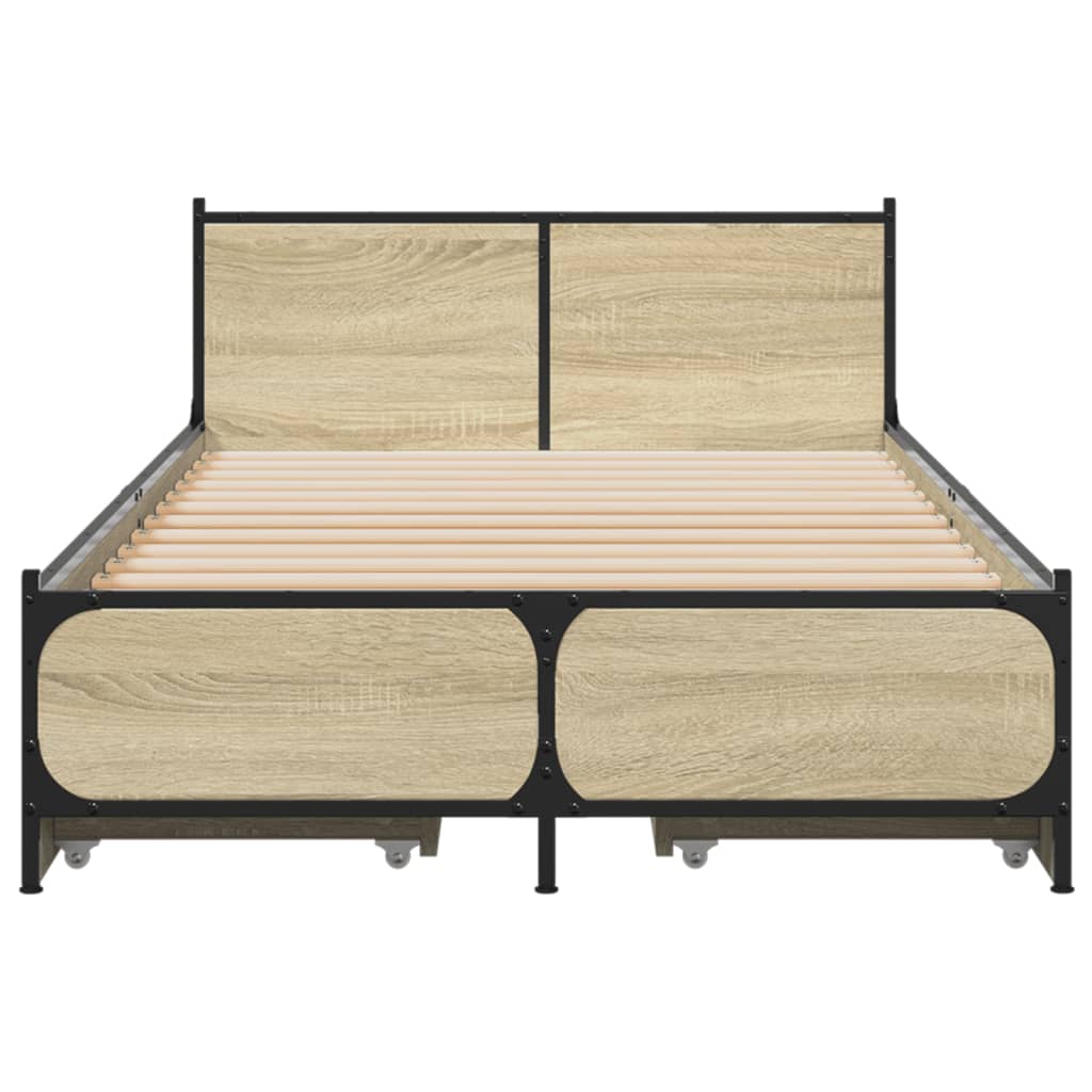 Cadre de lit avec tiroirs sans matelas chêne sonoma 75x190 cm - XIOS