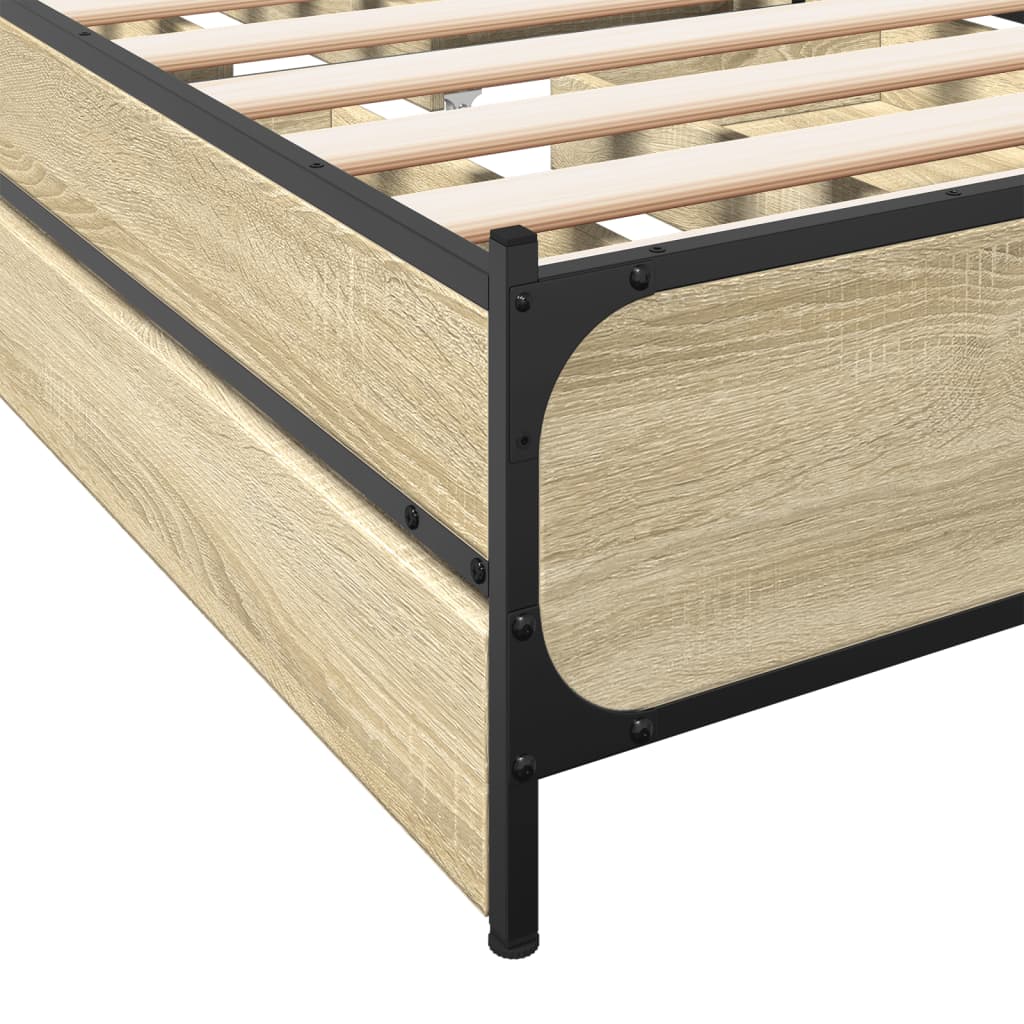 Cadre de lit avec tiroirs sans matelas chêne sonoma 75x190 cm - XIOS
