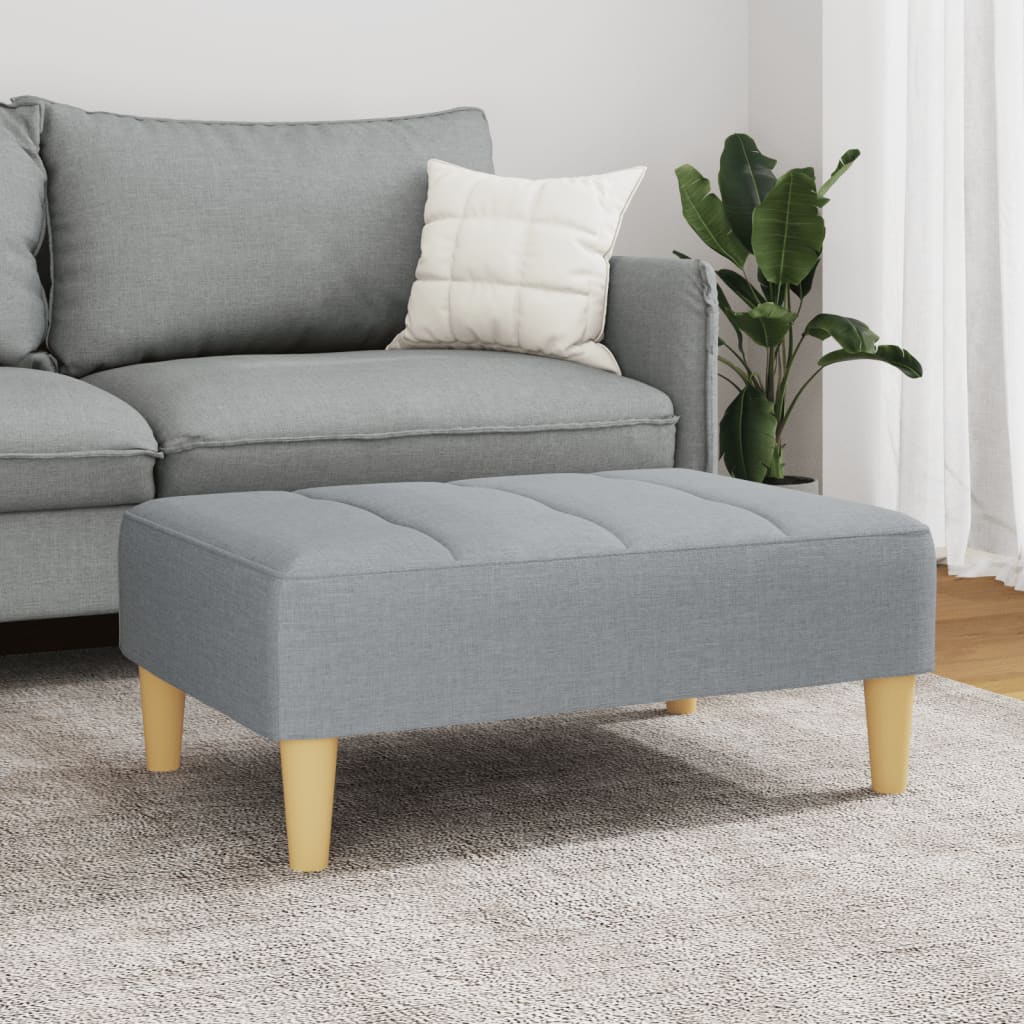 Repose-pied gris clair 77x55x31 cm tissu