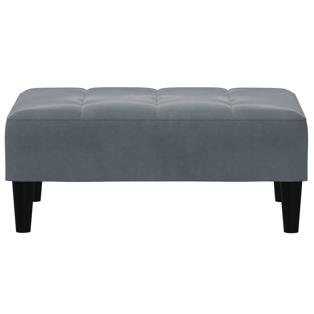 Repose-pied gris foncé 77x55x31 cm velours - XIOS