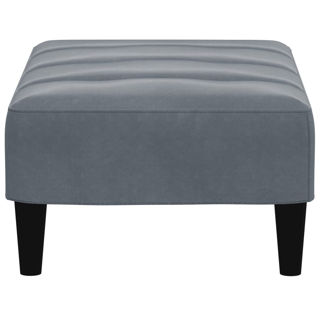 Repose-pied gris foncé 77x55x31 cm velours - XIOS