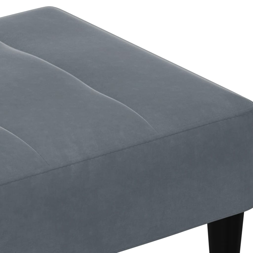 Repose-pied gris foncé 77x55x31 cm velours - XIOS