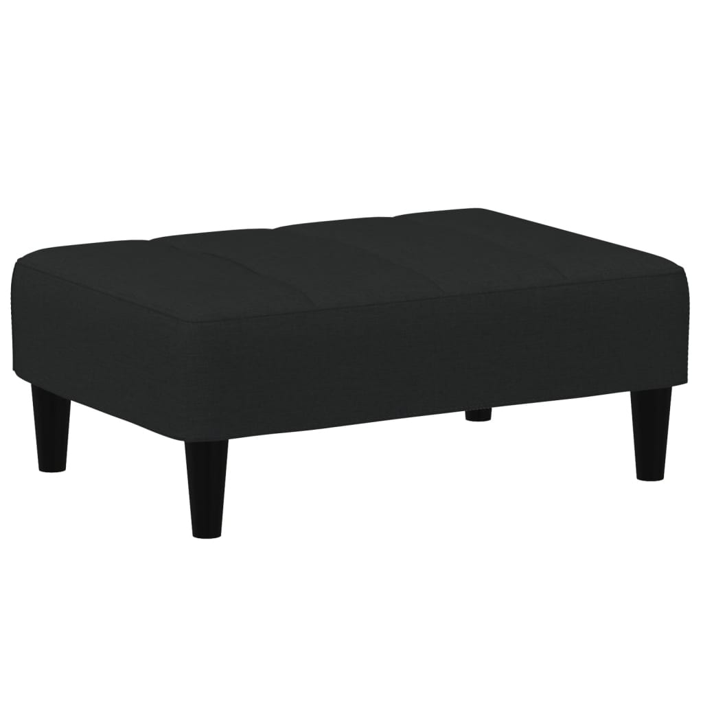 Repose-pied noir 77x55x31 cm velours - XIOS