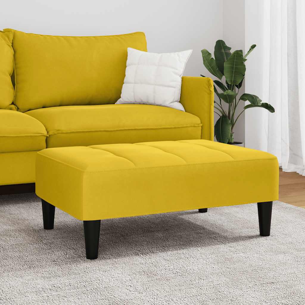 Repose-pied jaune 77x55x31 cm velours - XIOS