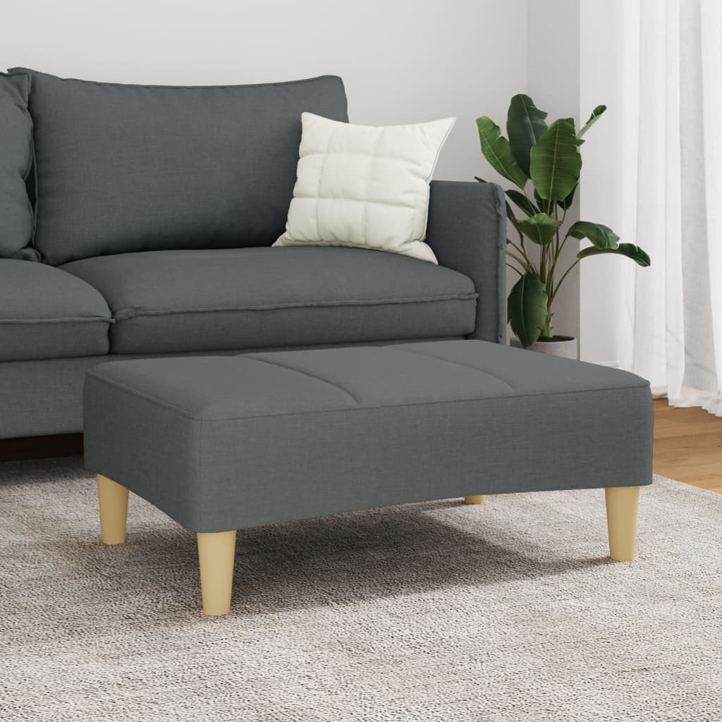 Repose-pied gris foncé 77x55x31 cm tissu XIOS