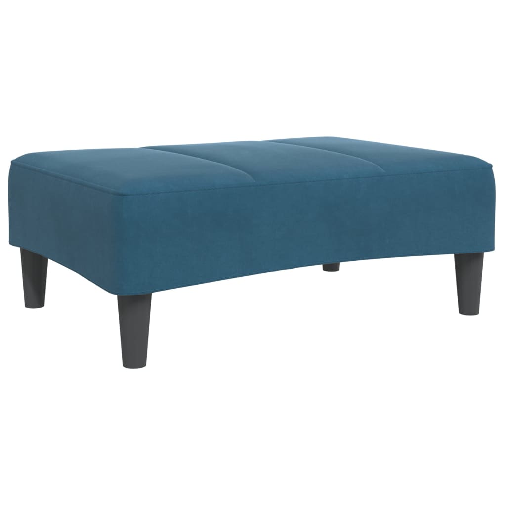 Repose-pied bleu 77x55x31 cm velours