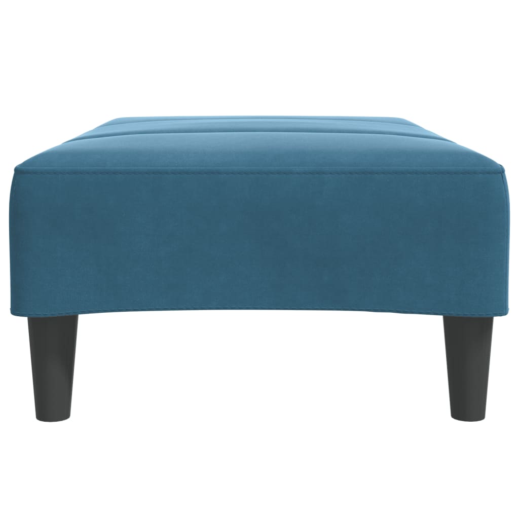 Repose-pied bleu 77x55x31 cm velours