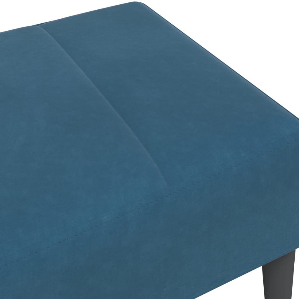 Repose-pied bleu 77x55x31 cm velours