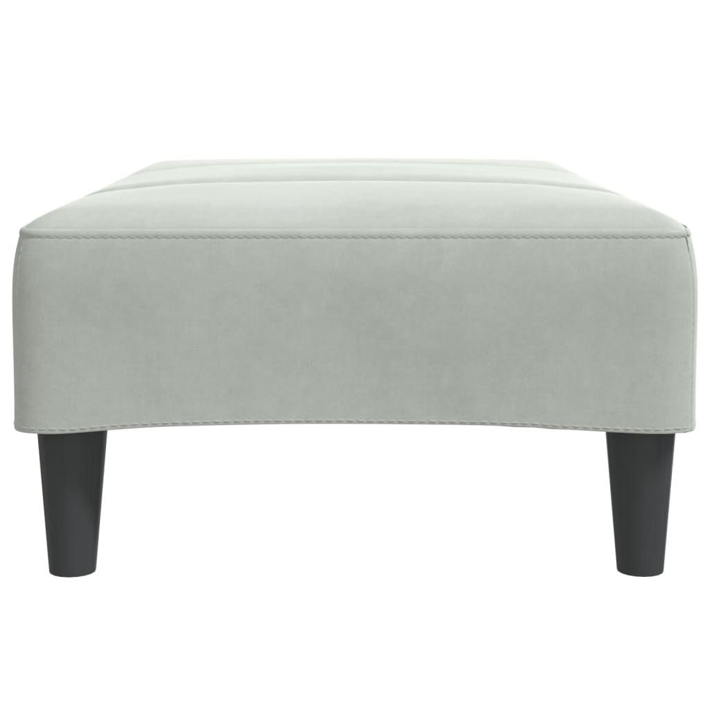 Repose-pied gris clair 77x55x31 cm velours - XIOS