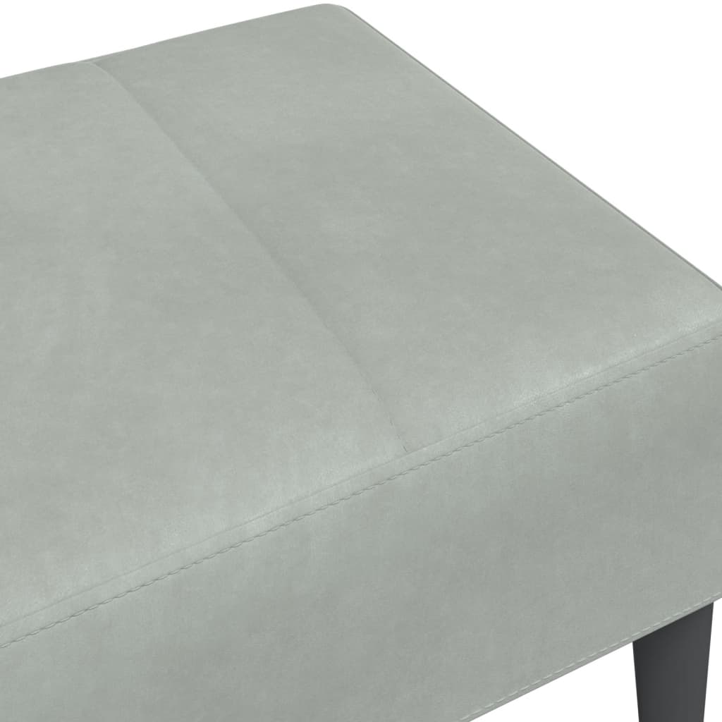 Repose-pied gris clair 77x55x31 cm velours - XIOS