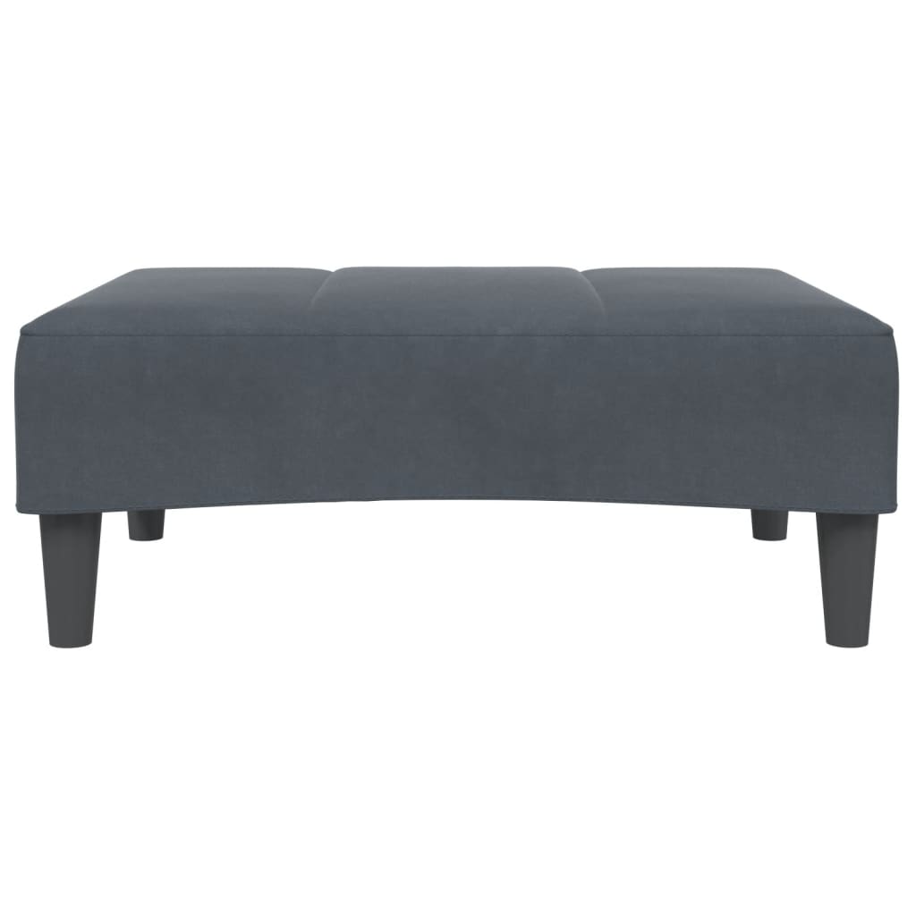Repose-pied gris foncé 77x55x31 cm velours XIOS