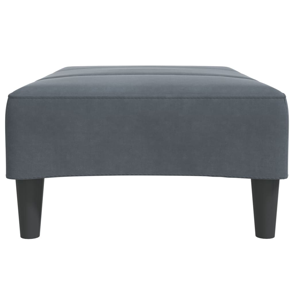 Repose-pied gris foncé 77x55x31 cm velours XIOS