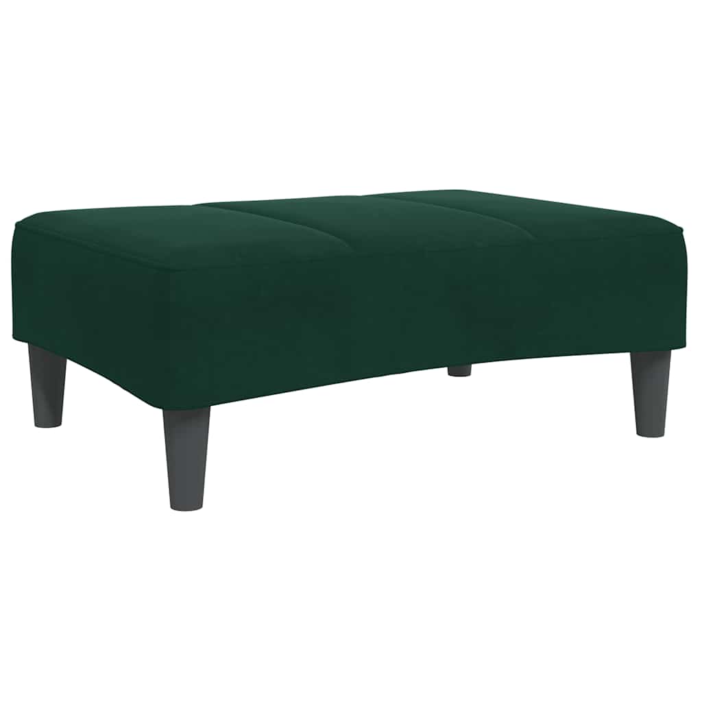 Repose-pied vert foncé 77x55x31 cm velours