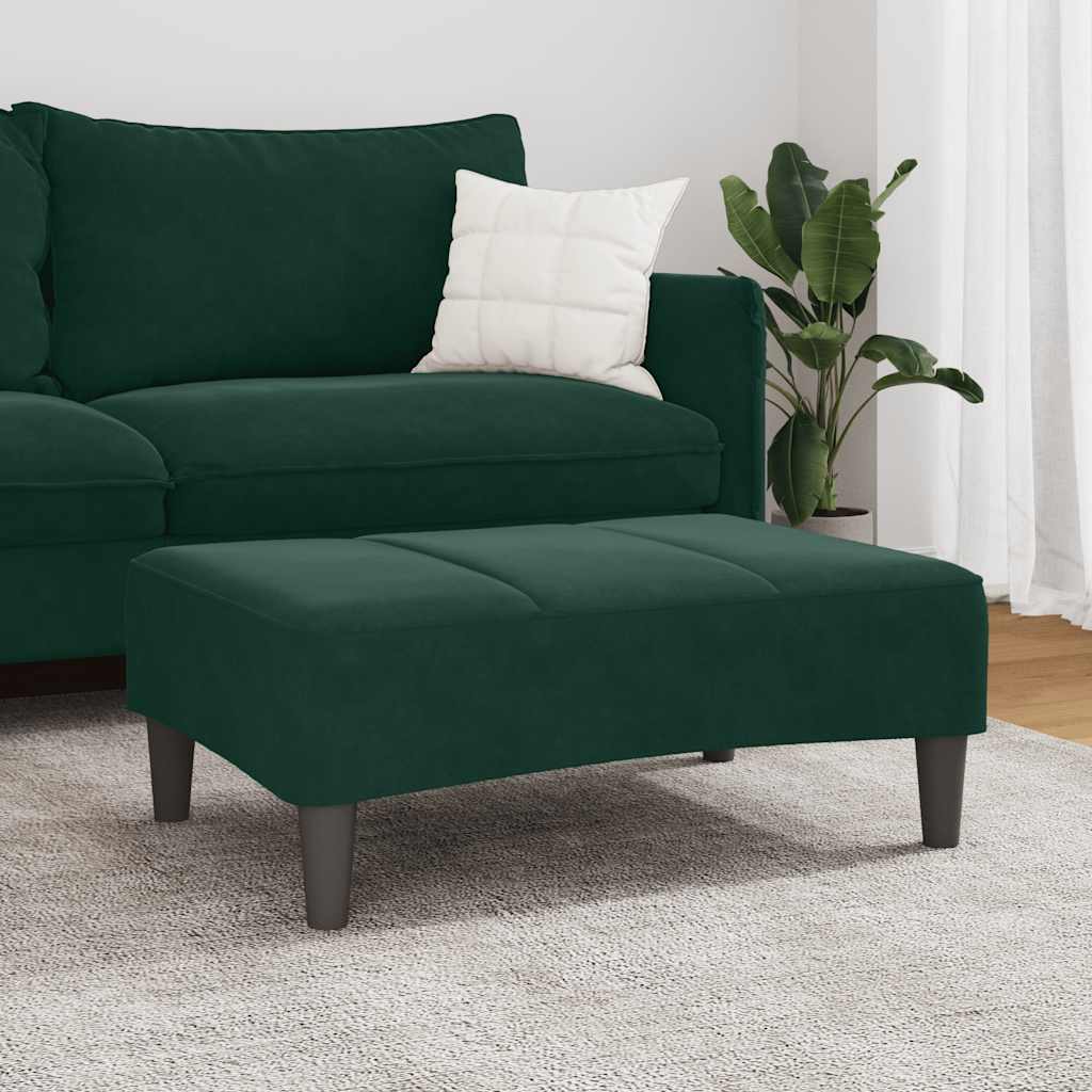 Repose-pied vert foncé 77x55x31 cm velours