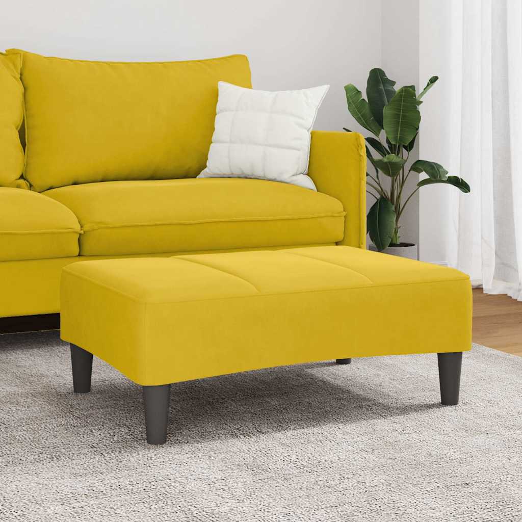 Repose-pied jaune 77x55x31 cm velours - XIOS