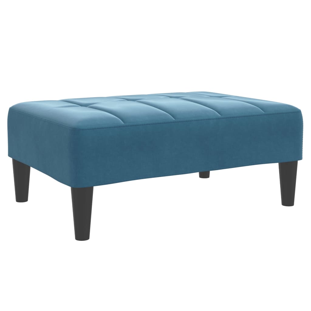 Repose-pied bleu 77x55x31 cm velours - XIOS