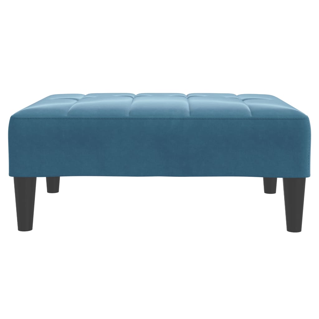 Repose-pied bleu 77x55x31 cm velours - XIOS