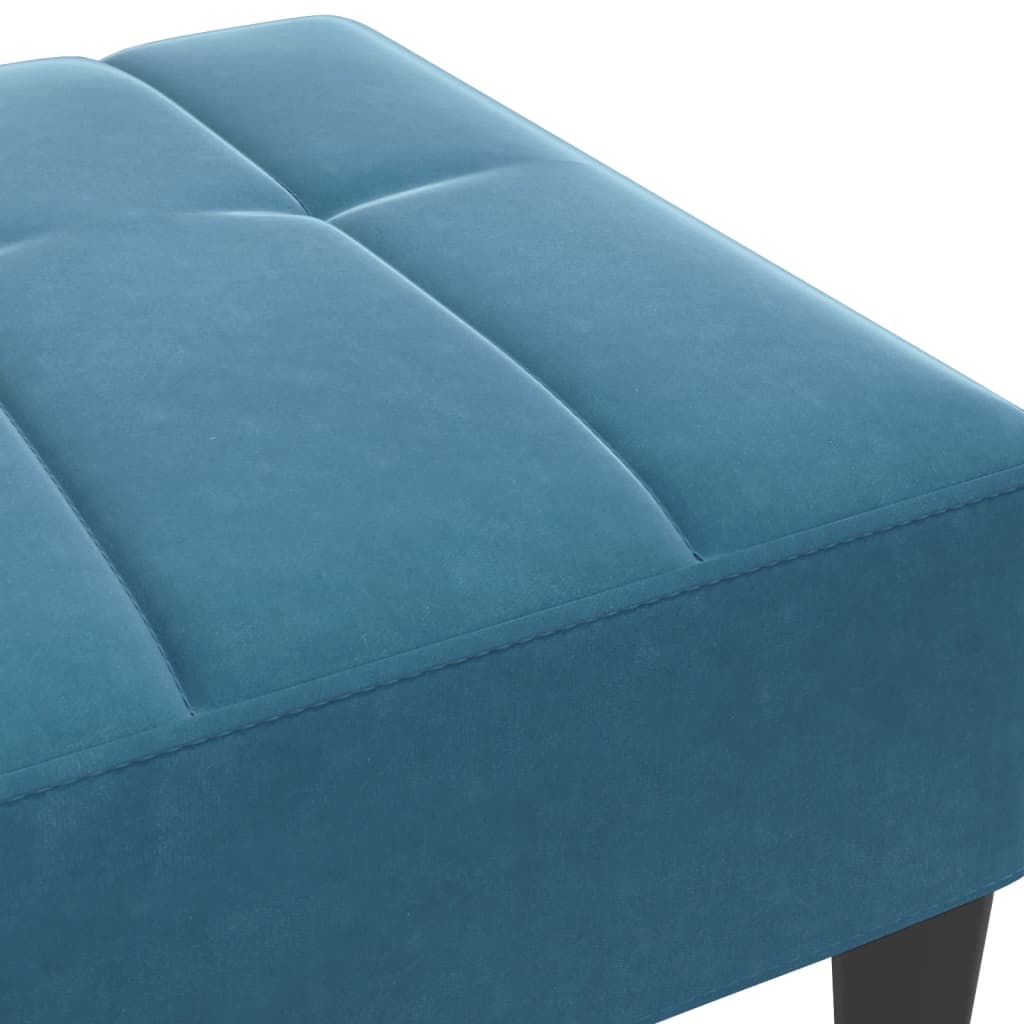 Repose-pied bleu 77x55x31 cm velours - XIOS