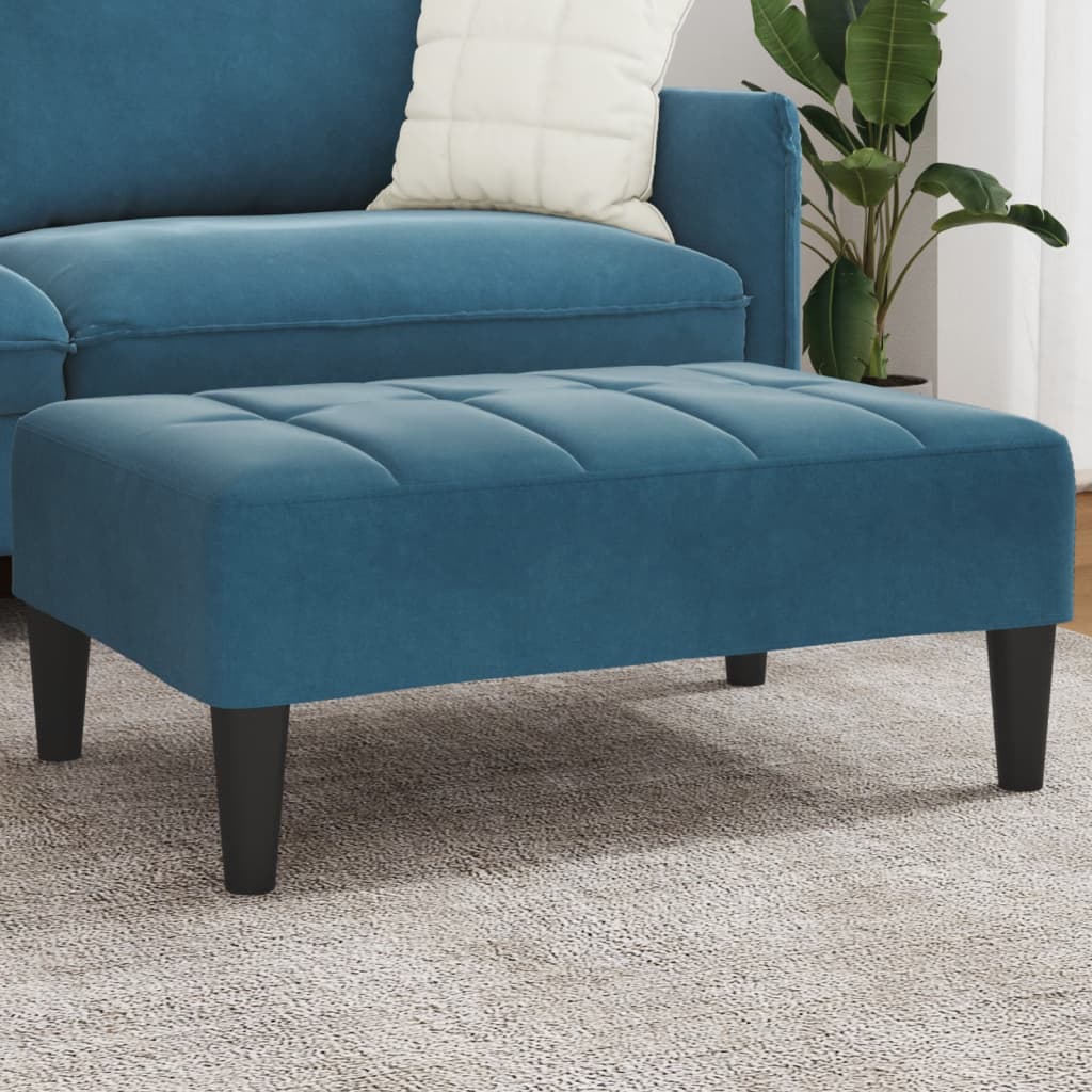 Repose-pied bleu 77x55x31 cm velours - XIOS