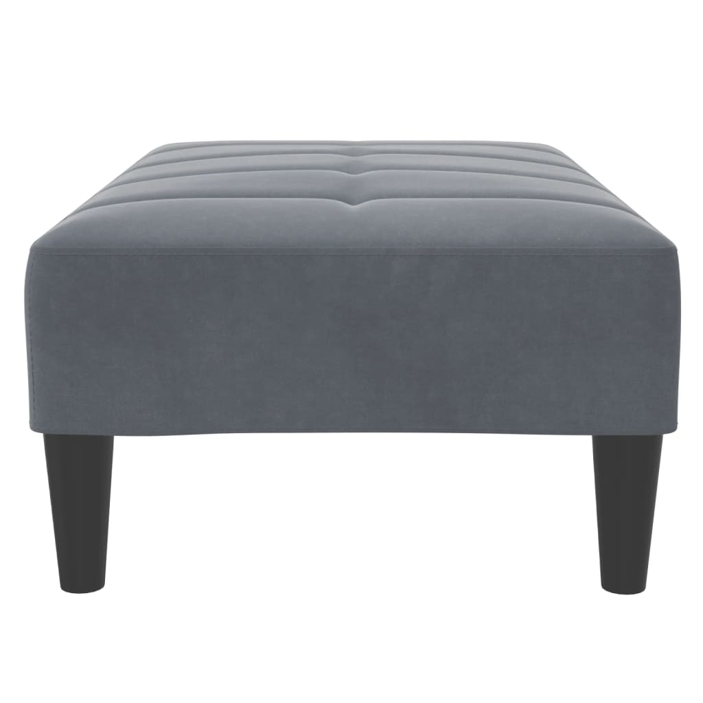 Repose-pied gris foncé 77x55x31 cm velours - XIOS